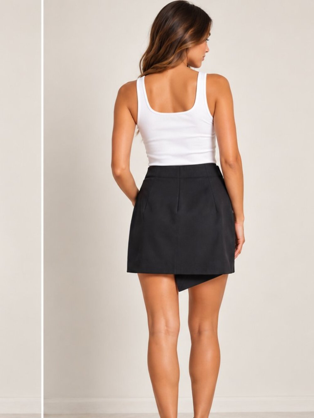 Abercrombie & Fitch Asymmetrical Black Mini Skirt Size S Black NWOT - Picture 2 of 9